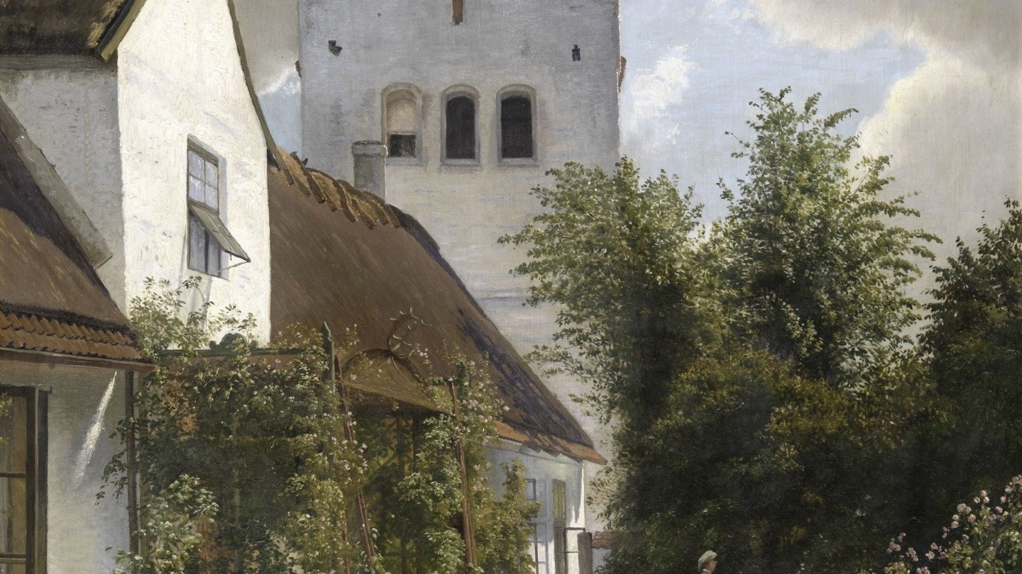 Inspirationen til "Nøddebo Præstegaard" er hentet i Greve Præstegaard. På maleriet af Vilhelm Kyhn kan man se, hvordan Greve Præstegård så ud i 1877.